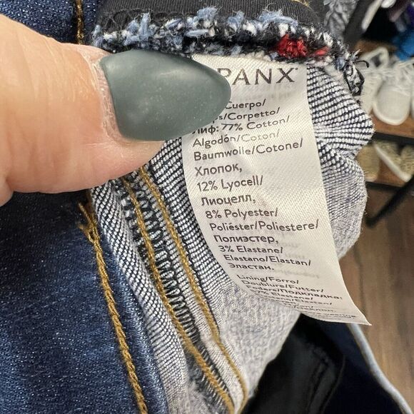 SPANX Distressed Denim High Rise Elastic Waist Jeggings SZ LG - Picture 6 of 6